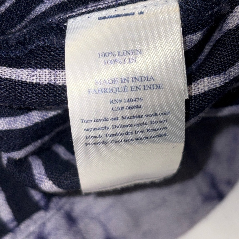 Faherty Indigo Strapless Maxi Dress with Smocked Bodice & Boho Print XS Pockets - Picture 11 of 12